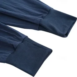 Men's Linen Pants Trousers Patchwork Drawstring Harem Solid Color Breathable Quick Dry Street Casual Athleisure Loose Fit Black Gray Micro-elastic / Winter / Cropped Pants / Moisture Wicking