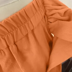 Men's Linen Pants Trousers Summer Pants Drawstring Elastic Waist Wide Leg Plain Comfort Breathable Full Length Casual Daily Holiday Fashion Classic Style Pumpkin White Micro-elastic