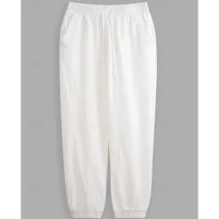 Men's Linen Pants Trousers Summer Pants Elastic Waist Straight Leg High Rise Solid Color Comfort Breathable Full Length Wedding Holiday Vacation Fashion Gray Green Black High Waist Inelastic