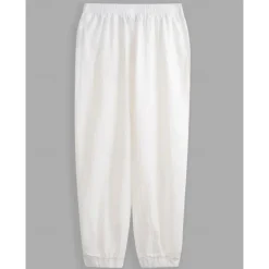 Men's Linen Pants Trousers Summer Pants Elastic Waist Straight Leg High Rise Solid Color Comfort Breathable Full Length Wedding Holiday Vacation Fashion Gray Green Black High Waist Inelastic