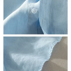 Men's Linen Shirt Casual Shirt Cotton Linen Shirt Button Up Shirt Pattern Vacation Street Black White Pink Dark Navy Short Sleeve Lapel Summer Clothing Apparel Button-Down