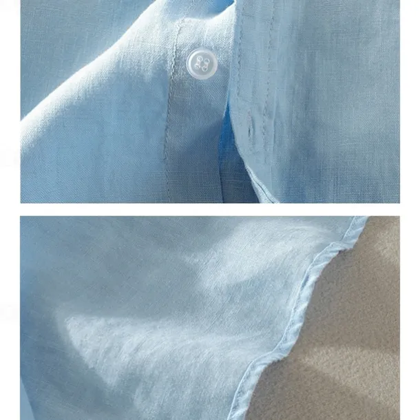 Men's Linen Shirt Casual Shirt Cotton Linen Shirt Button Up Shirt Pattern Vacation Street Black White Pink Dark Navy Short Sleeve Lapel Summer Clothing Apparel Button-Down