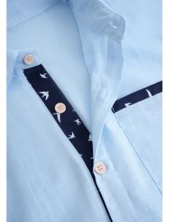 Men's Linen Shirt Summer Shirt Beach Wear Button Up Shirt Striped Vacation Curise White Blue Green Khaki Short Sleeve Lapel Spring & Summer Clothing Apparel Basic