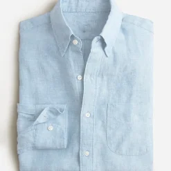 Men's Linen Shirt Summer Shirt Casual Shirt White Pink Sky Blue Long Sleeve Plain Tab Collar Spring & Summer Casual Daily Clothing Apparel