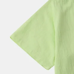 Men's Linen Shirt Summer Shirt Beach Shirt Black White Brown Short Sleeve Plain Standing Collar Summer Casual Holiday Clothing Apparel