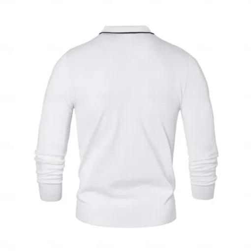 Men's Linen Silk Cotton Quarter Zip Pullover Sweater Knit Half Zip Knitwear Elegant Home Dailywear Clothing Apparel Fall Winter Black White S M L