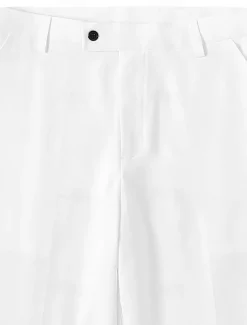 Men's Linen Suits Beach Wedding Summer Suits Solid Colored 3 Piece Tailored Fit Single Breasted Two-buttons Beige Sky Blue White