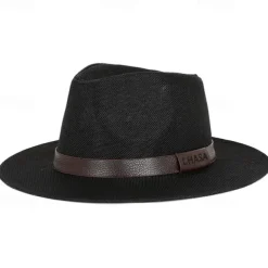 Men's Linen Sun Hat Panama Flat Brim British Jazz Hat Sun Protection Gentleman Hat