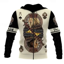 Men's Lion Graphic Prints Hoodie Hoodies Sweatshirt Streetwear Casual Long Sleeve Hooded Sports & Outdoor Daily Sports Yellow / Black Black & Yellow Zipper Print Spring & Fall Designer