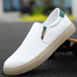 Men's Loafers & Slip-Ons Dress Loafers Walking Casual Daily Canvas Breathable Loafer Black White Green Spring Fall