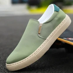 Men's Loafers & Slip-Ons Dress Loafers Walking Casual Daily Canvas Breathable Loafer Black White Green Spring Fall