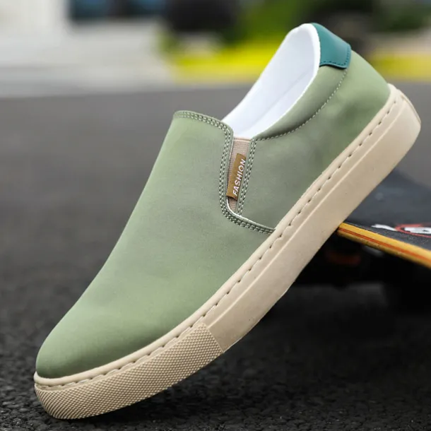 Men's Loafers & Slip-Ons Dress Loafers Walking Casual Daily Canvas Breathable Loafer Black White Green Spring Fall