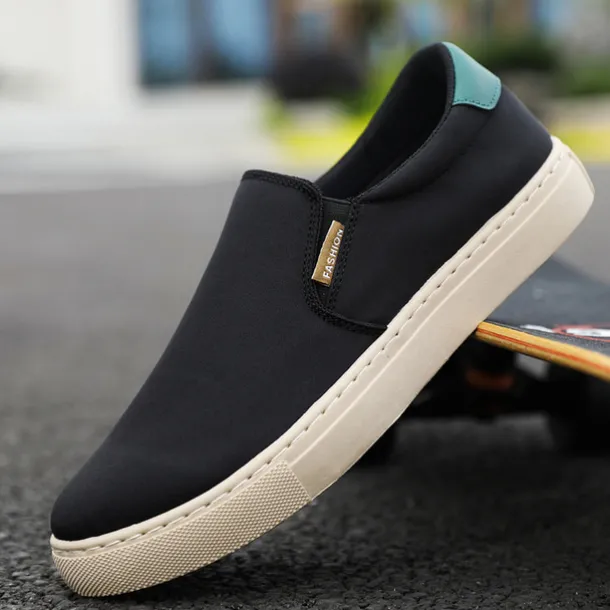 Men's Loafers & Slip-Ons Dress Loafers Walking Casual Daily Canvas Breathable Loafer Black White Green Spring Fall