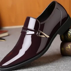 Men's Loafers & Slip-Ons Leather Loafers Business Casual Outdoor Daily PU Breathable Loafer Black Brown Spring Fall