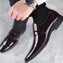 Men's Loafers & Slip-Ons Leather Loafers Business Casual Outdoor Daily PU Breathable Loafer Black Brown Spring Fall