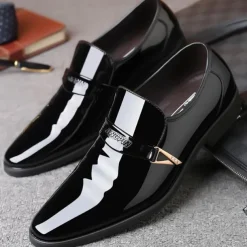 Men's Loafers & Slip-Ons Leather Loafers Business Casual Outdoor Daily PU Breathable Loafer Black Brown Spring Fall
