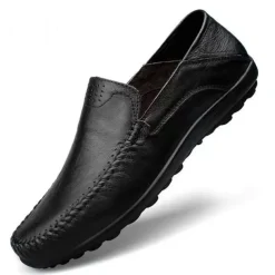 Men's Loafers & Slip-Ons Moccasin Comfort Shoes Casual Outdoor Daily Faux Leather Breathable Loafer Black Brown Spring