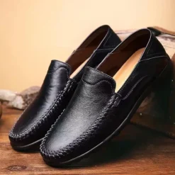 Men's Loafers & Slip-Ons Moccasin Comfort Shoes Casual Outdoor Daily Faux Leather Breathable Loafer Black Brown Spring