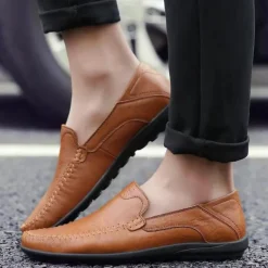 Men's Loafers & Slip-Ons Moccasin Comfort Shoes Casual Outdoor Daily Faux Leather Breathable Loafer Black Brown Spring