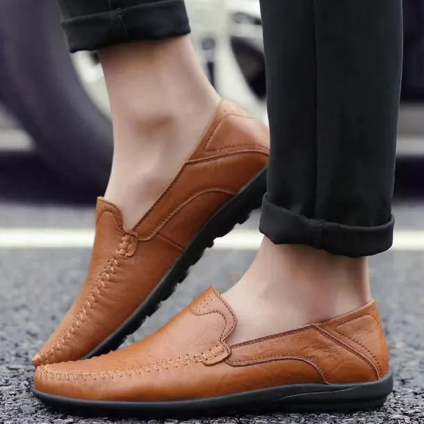 Men's Loafers & Slip-Ons Moccasin Comfort Shoes Casual Outdoor Daily Faux Leather Breathable Loafer Black Brown Spring