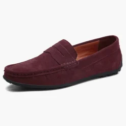 Men's Loafers & Slip-Ons Suede Shoes Plus Size Penny Loafers Driving Loafers Casual Outdoor Daily Suede Loafer Black Burgundy Navy Blue Summer Spring