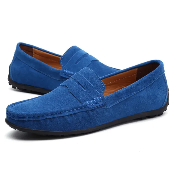 Men's Loafers & Slip-Ons Suede Shoes Plus Size Penny Loafers Driving Loafers Casual Outdoor Daily Suede Loafer Black Burgundy Navy Blue Summer Spring