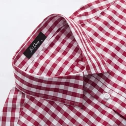 Men's Long Sleeve Checkered Bavarian Oktoberfest Shirt for Lederhosen Oktoberfest Traditional Costume Beer Carnival