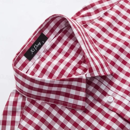 Men's Long Sleeve Checkered Bavarian Oktoberfest Shirt for Lederhosen Oktoberfest Traditional Costume Beer Carnival