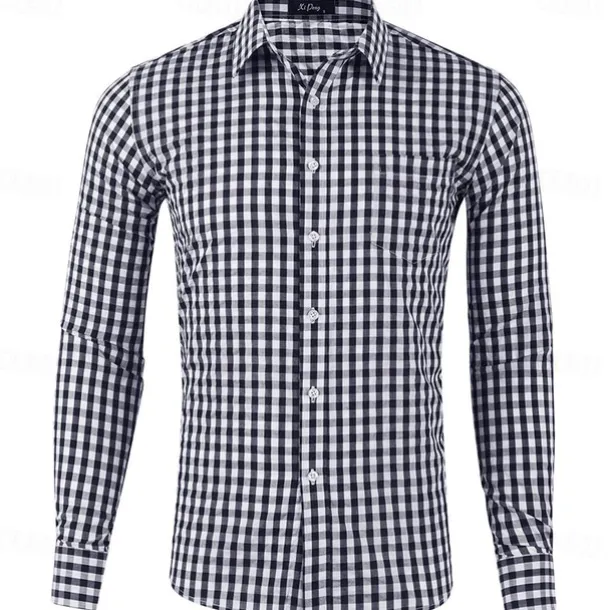 Men's Long Sleeve Checkered Bavarian Oktoberfest Shirt for Lederhosen Oktoberfest Traditional Costume Beer Carnival