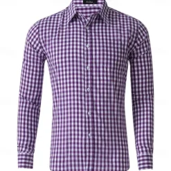 Men's Long Sleeve Checkered Bavarian Oktoberfest Shirt for Lederhosen Oktoberfest Traditional Costume Beer Carnival