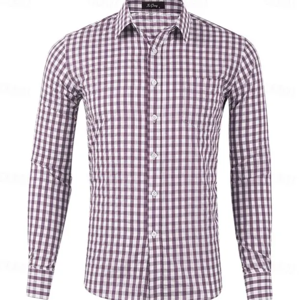 Men's Long Sleeve Checkered Bavarian Oktoberfest Shirt for Lederhosen Oktoberfest Traditional Costume Beer Carnival