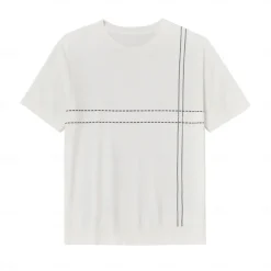 Men's Lyocell T Shirt Horizontal Vertical Stripes Crew Neck School Training Short Sleeve Side Stripe Stripe Clothing Apparel Knitwear Vacation Vintage Neutral