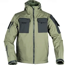 Men's Military Tactical Jacket Combat Jacket Hiking Jacket Outdoor Patchwork Waterproof Windproof Jacket Climbing Camping / Hiking / Caving Traveling Army Green Green Khaki