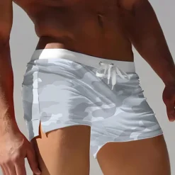 Men's Mixed Color Abstract Art Swim Trunks Swim Shorts Board Shorts Mid Waist 3D Print Hawaiian Surfing Holiday Beach Drawstring with Mesh lining Elastic Waist Designer Clothing Apparel