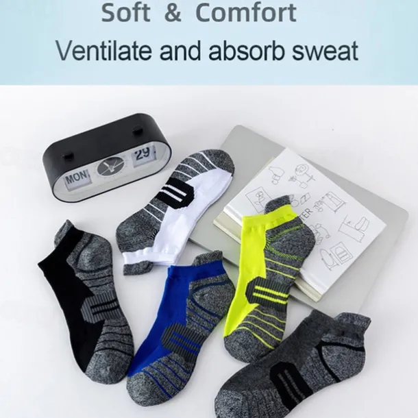 Men's Multi Packs Socks Running Socks Casual Socks Black White Color Color Block Vacation Sports & Outdoor Daily Basic Medium Spring Fall Fashion Casual