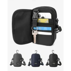 Men's Multi-Functional Crossbody Utility Pouch – Compact Waterproof Sling Bag with Adjustable Strap, Secure Phone Pocket, and Key Clip for Travel, Hiking, and Everyday Use