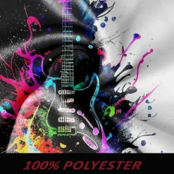 Men's Musical Instrument Winter Coat Overcoat Jacket Warm Comfortable Casual Party Evening Wear Daily Wear Buttons 3D Print Front Pocket Fall & Winter Turndown Long Sleeve Ink Blue