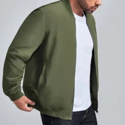 Men's National Flag Bomber Jacket Coat Outdoor Sports Vintage Casual Daily Wear Vacation Going out Printing Denim Fall & Winter Standing Collar Long Sleeve Black Red Army Green