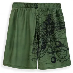 Men's Nautical Graphic Prints Compass Sweat Shorts Beach Shorts Terry Shorts Mid Waist Retro Vintage Casual Daily Holiday Streetwear Drawstring Elastic Waist 3D Print Designer Clothing Apparel