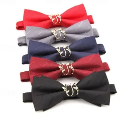 Men's Neckties Modern Contemporary Metal Solid Color Wedding Party Daily Wear