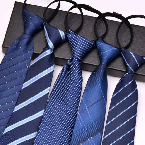 Men's Neckties Zip Tie Men Ties Zipper Tie Adjustable Bow Polka Dot Plain Striped Wedding Birthday Party