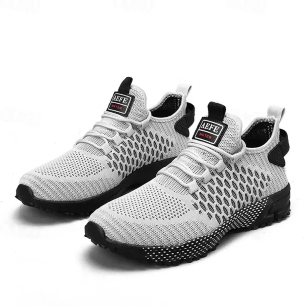 Men's Neon Green Breathable Athletic Sneakers – Lightweight Mesh Running Shoes with Cushioned Sole