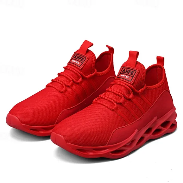 Men's Neon Green Breathable Mesh Athletic Sneakers with Hollow Out Sole - Lightweight Running and Sports Shoes for Gym, Training, and Casual Wear