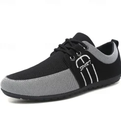 Men's Nylon Casual Slip-On Shoes with Contrasting Textures - Perfect for Daily Wear and Leisure Activities