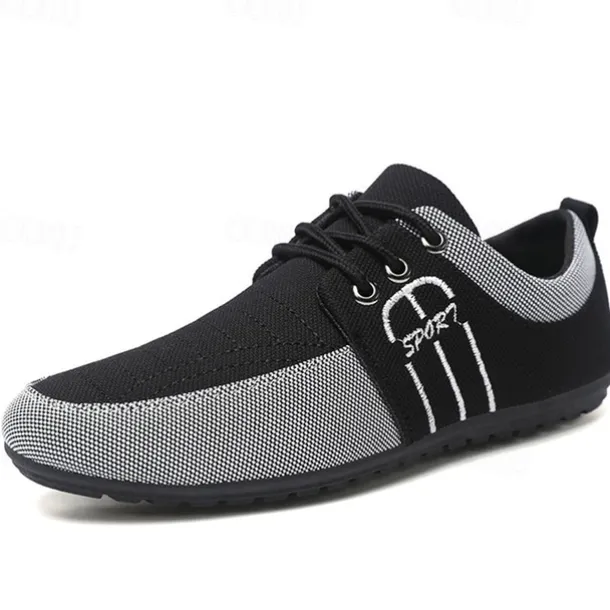 Men's Nylon Casual Slip-On Shoes with Contrasting Textures - Perfect for Daily Wear and Leisure Activities