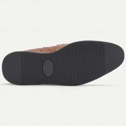 Men's Ostrich Pattern Leather Loafers - Premium Cowhide Slip-On Dress Shoes for Formal and Casual Wear