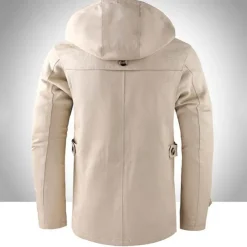 Men's Outdoor Daily Wear Warm Button Pocket Fall Winter Plain Fashion Streetwear Hooded Regular Black Brown Beige Jacket