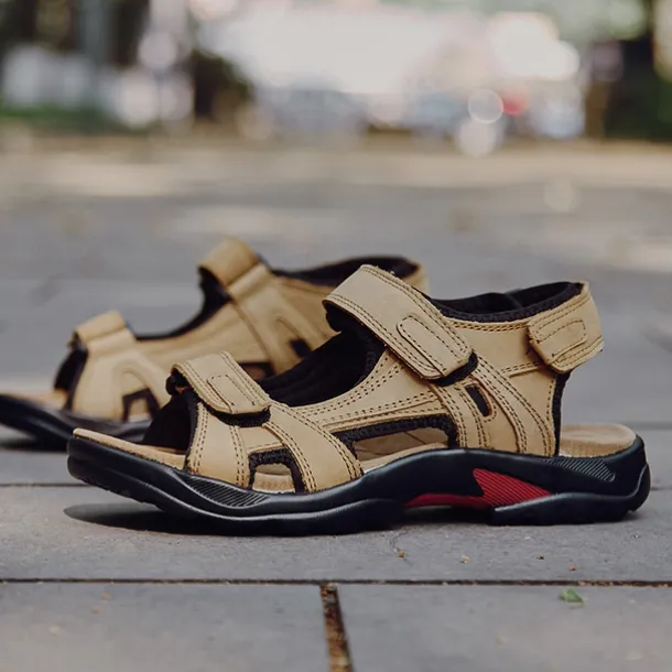 Men's Outdoor Hiking Sandals - Adjustable Straps, Non-Slip Sole, Comfortable Athletic Summer Footwear for Trekking and Beach