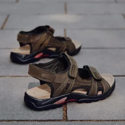 Men's Outdoor Hiking Sandals - Adjustable Straps, Non-Slip Sole, Comfortable Athletic Summer Footwear for Trekking and Beach