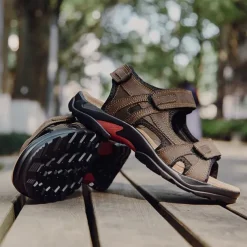 Men's Outdoor Hiking Sandals - Adjustable Straps, Non-Slip Sole, Comfortable Athletic Summer Footwear for Trekking and Beach